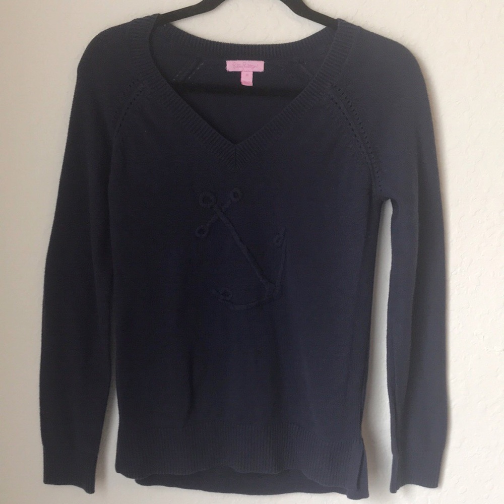 Lilly Pulitzer Navy Blue Nautical Sweater Size M